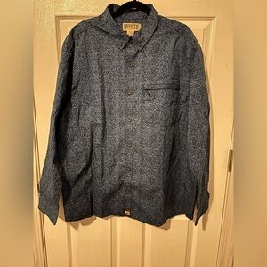 NWT Duluth Trading Co Blue Herringbone Shirt
